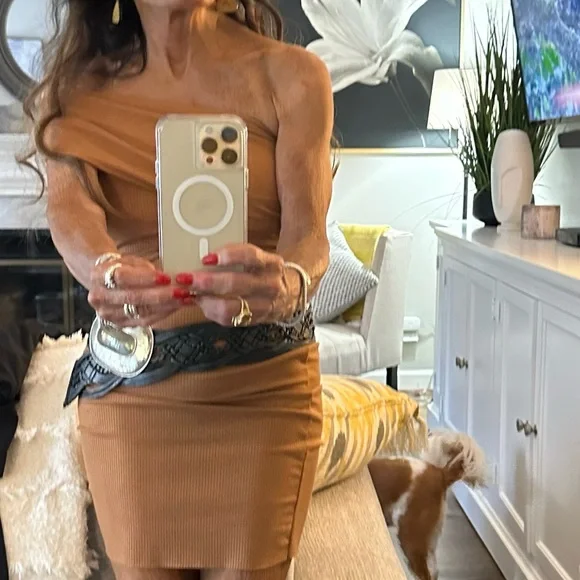 House of HARLOW 1960 One Shoulder Ribbed Dress. Size XS - Picture 12 of 13